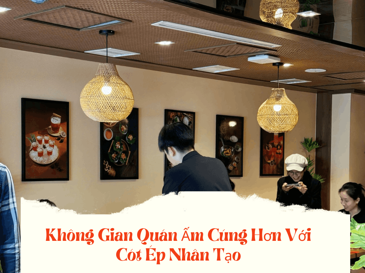 Không Gian Quán Ấm Cúng Hơn Với Cót Ép Nhân Tạo