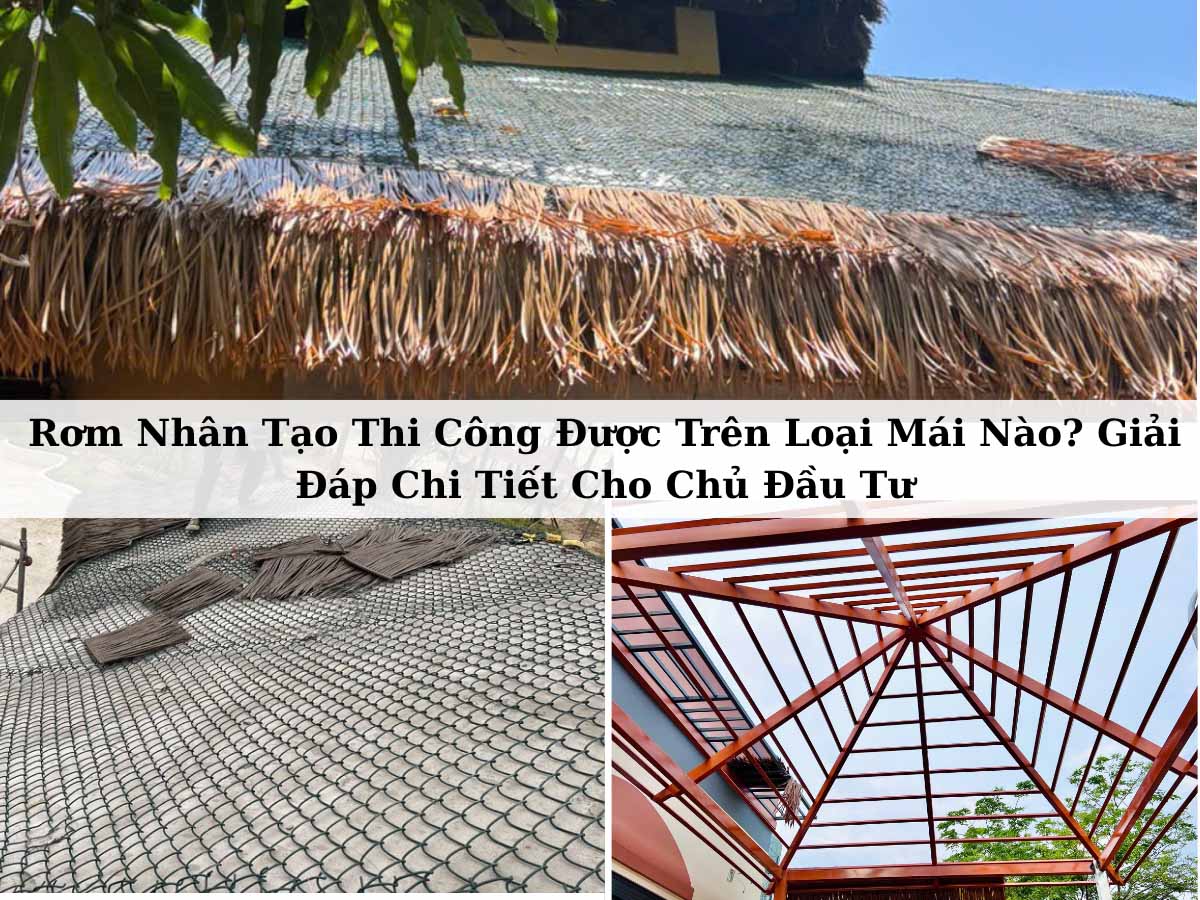 Rơm Nhân Tạo Thi Công Được Trên Loại Mái Nào? Giải Đáp Chi Tiết Cho Chủ Đầu Tư